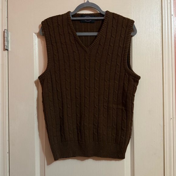 Vintage Jantzen V-Neck Brown Sweater Vest - Picture 1 of 3